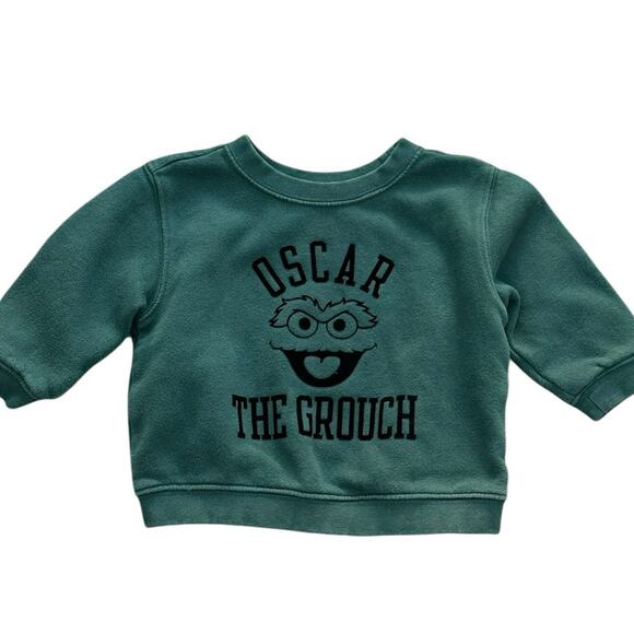 GAP X SESAME STREET Oscar The Grouch Sweatshirt 6-12m - Picture 1 of 4